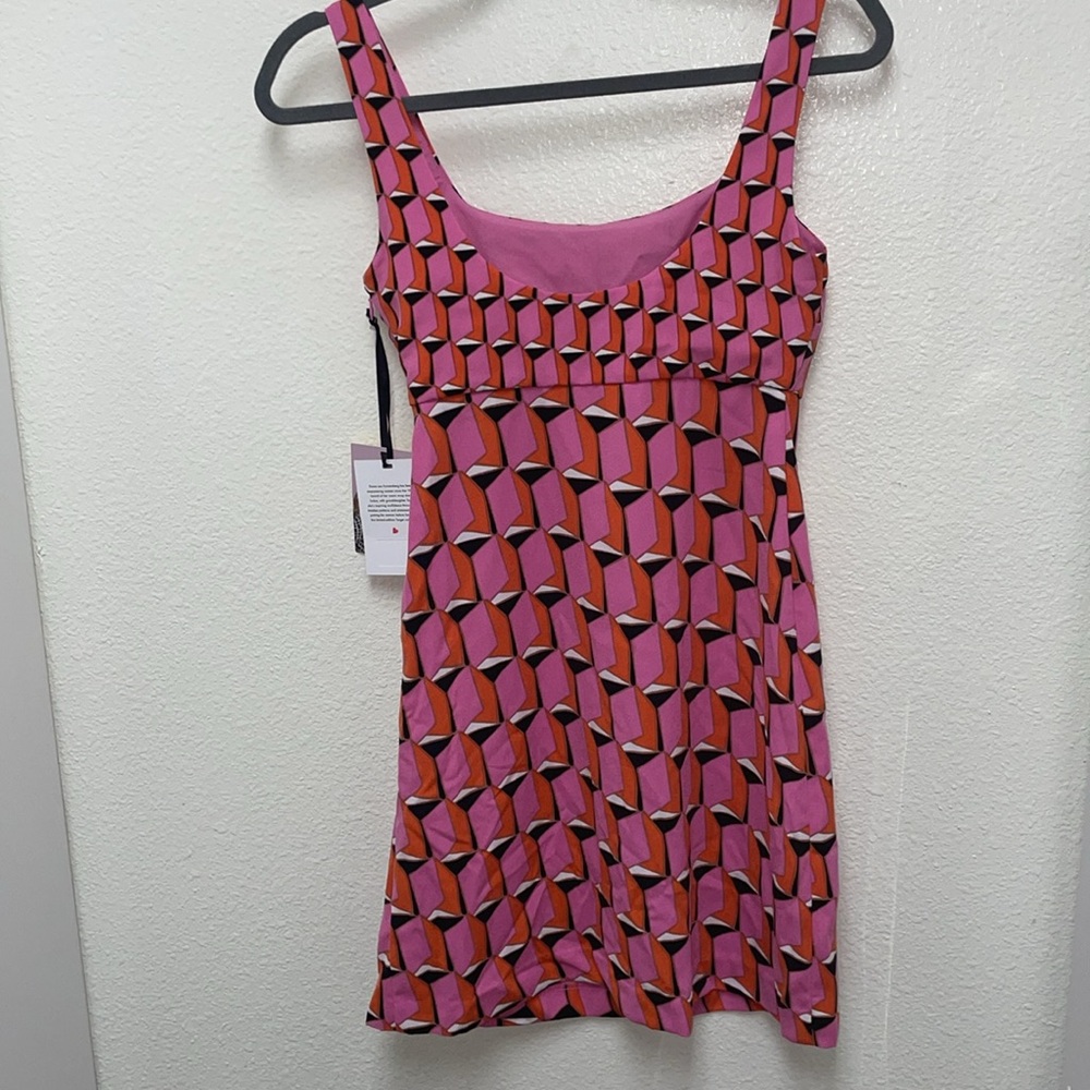 DVF for Target Shift Pink Modern Geo Dress Size 00 70’s Retro Vibe - Picture 2 of 9